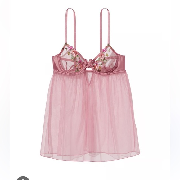 New! Victoria's Secret Very Sexy Open-Cup Floral Babydoll Nightie 22815 - Picture 1 of 12